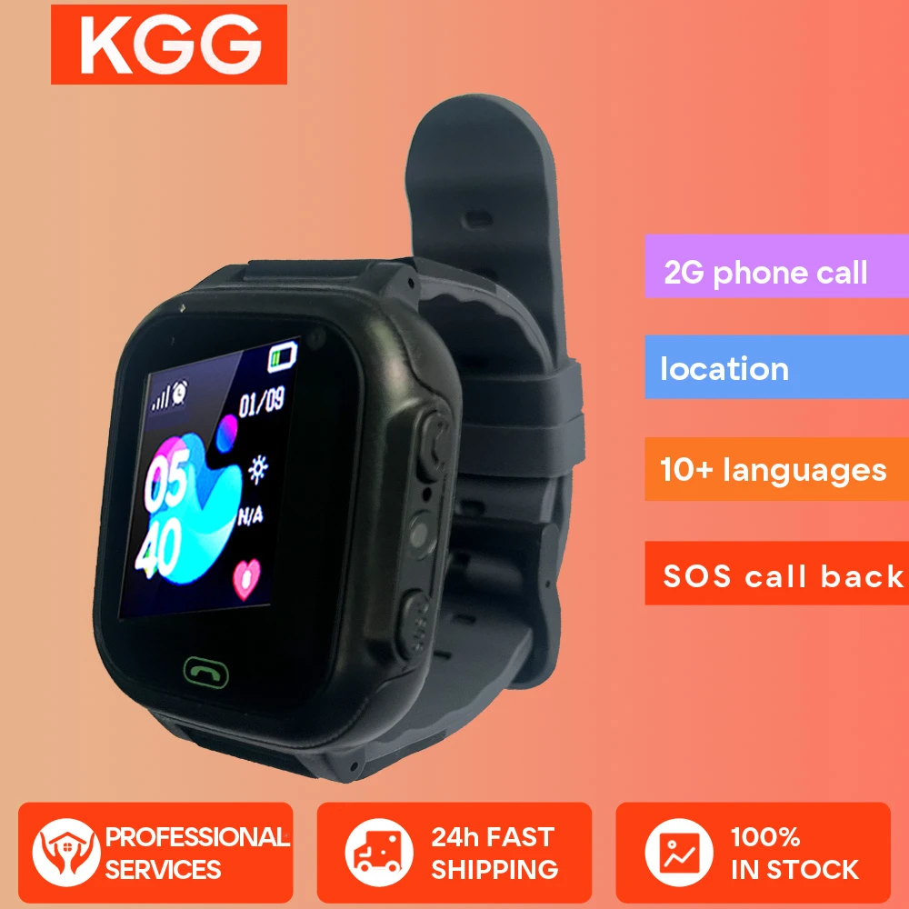 KGG Q15 Kids Smart Watch with 13 Language Flashlight SOS 2G Call Back Monitor Children Smartwatch Math Game Kids Clock Gifts.