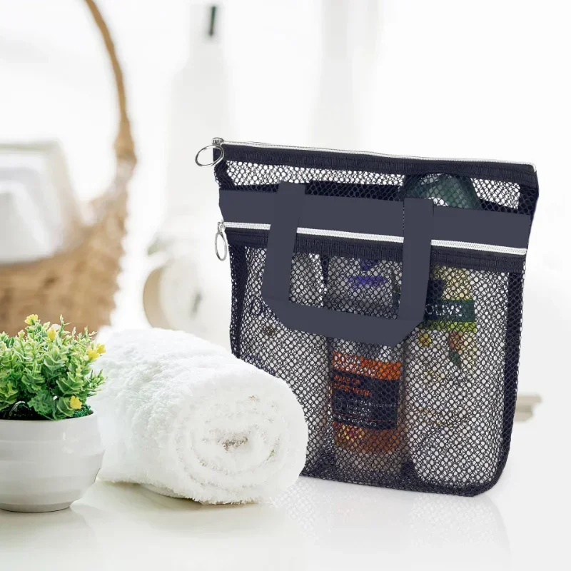 Multifunction Transparent Mesh Storage Bag Bath Wash Kit Travel Organizer Cosmetic Toiletries Bag Makeup Bag Beach Pouch