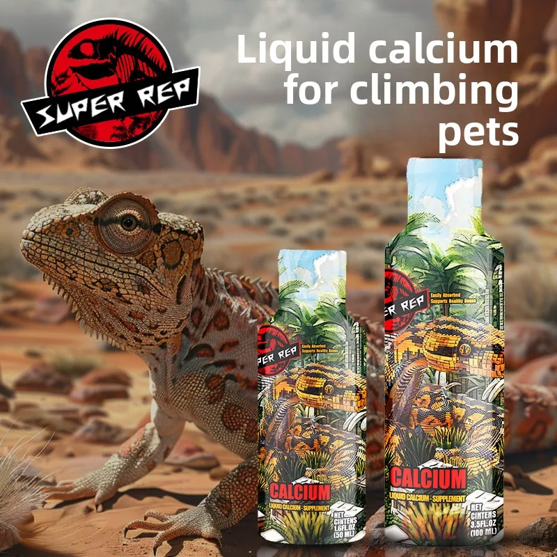 

SuperRep Reptile Liquid Calcium with D3-Essential Bone Health Supplement for Tortoise/Gecko/Snake/Frog-Metabolic Bone Disease