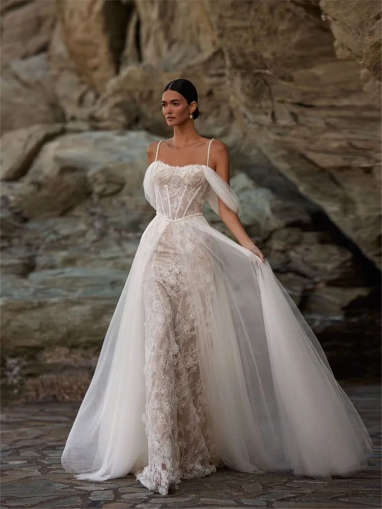 

Vestido De Novia Desmontable Lace Wedding Dress Vestidos Corte Sirena Corset Curvy Bespoke Weddings Dresses Noiva Casamento Boda