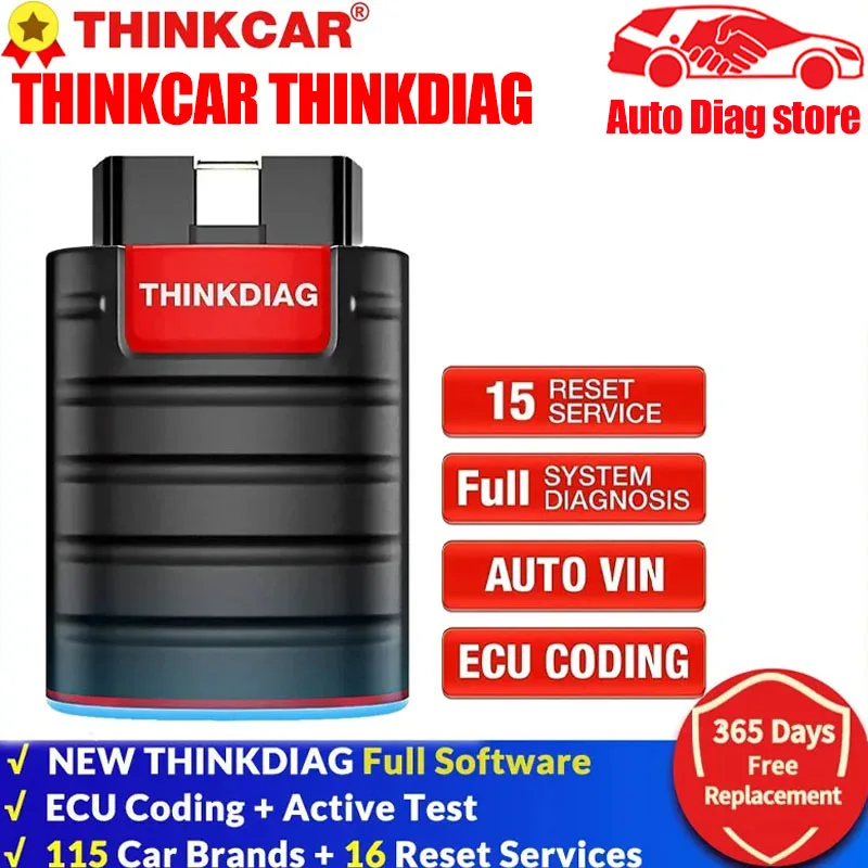 

Сканер THINKCAR Thinkdiag OBD2, полное программное обеспечение, 1 год, бесплатная полная система, Bluetooth 16, сброс, считыватель кодов PK AP200 easydiag4