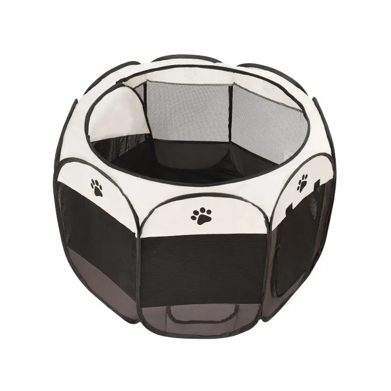 Foldable Pet Tent Durable Grip Cat House Oxford Cloth Octagonal Pet Fence Portable Outdoor Small Dog Cages Cat Fences Dog Kennel