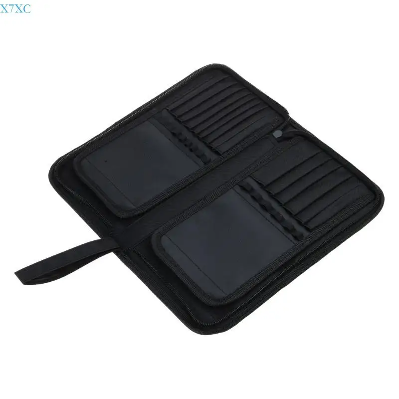 

X7XC Portable Travel Women 15 Pockets Foldable Stand-Up Makeup Brush Bag