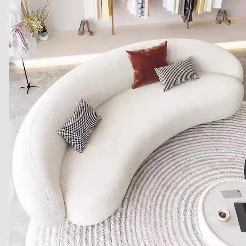Luxurious and special-shaped creative curved sofa small apartment simple beauty double Teddy velvet sofa