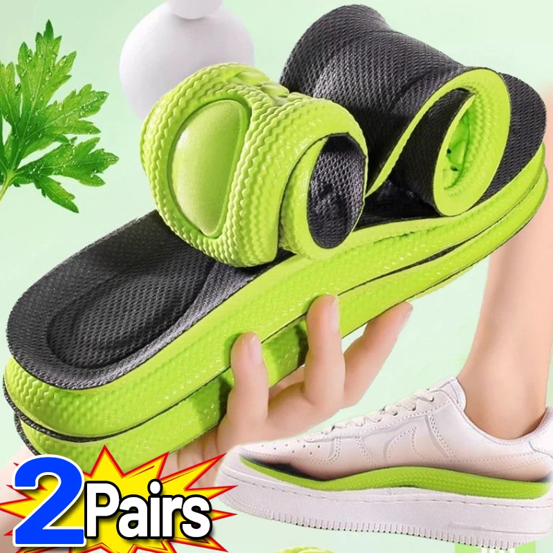 Orthopedic Memory Foam Sport Insoles Support Insert Shock Absorbing Insoles for Women Men Breathable Anti-odorant Shoes Cushion