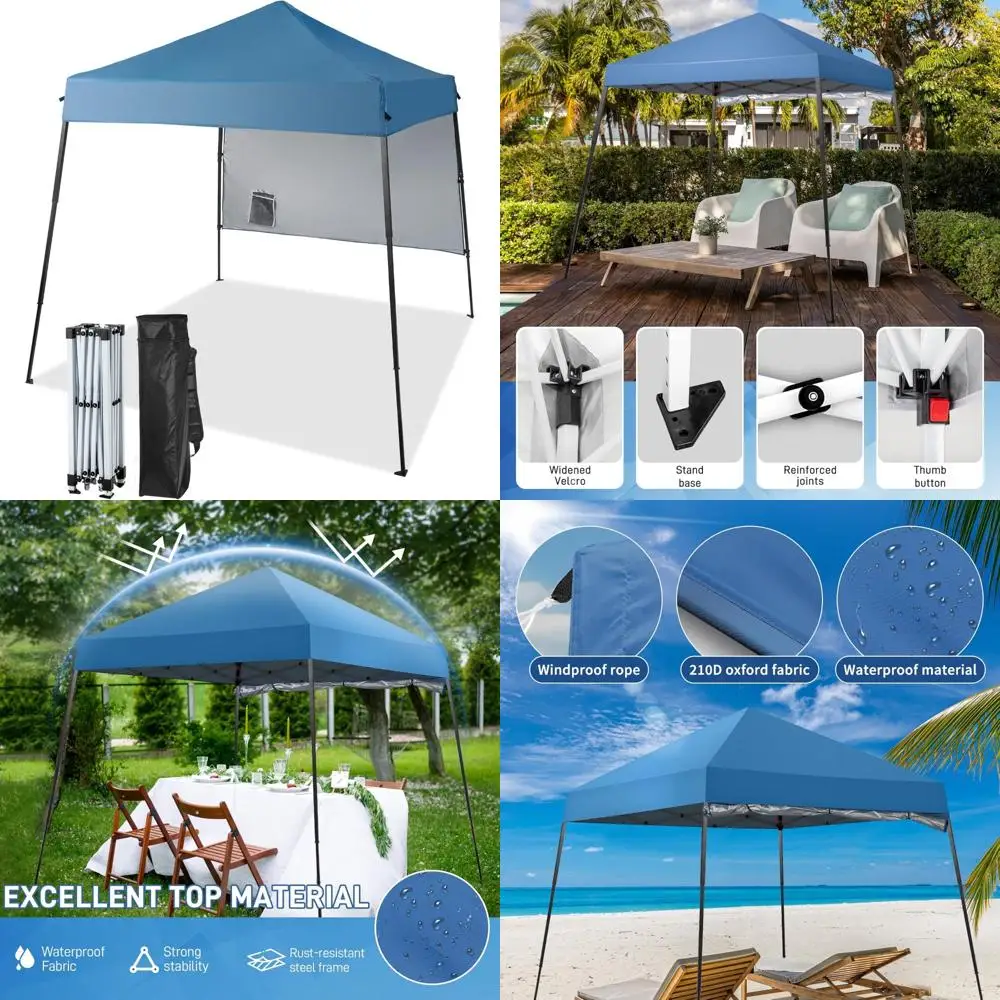 

Водонепроницаемая всплывающая палатка с навесом 6x6 с защитой от ультрафиолета и наклонными ножками для коммерческого использования, включая боковую панель 1 шт.