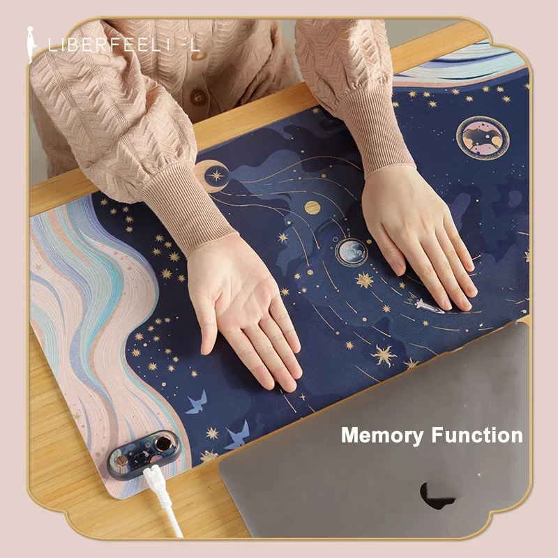 Intelligent Heated Electric Heating Pad Office Desktop Digital Display Heating Pad Warming Table Waterproof Mat Mouse Pad Winter