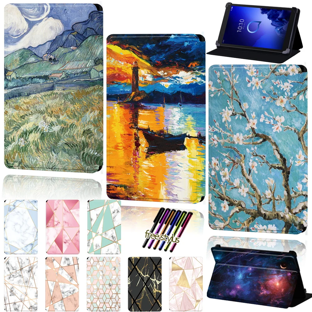 

Чехол для Alcatel 1T 10/Alcatel 1T 7/3T 10/3T 8 дюймов, чехол для планшета, универсальный защитный чехол из искусственной кожи с подставкой и регулируемым р...