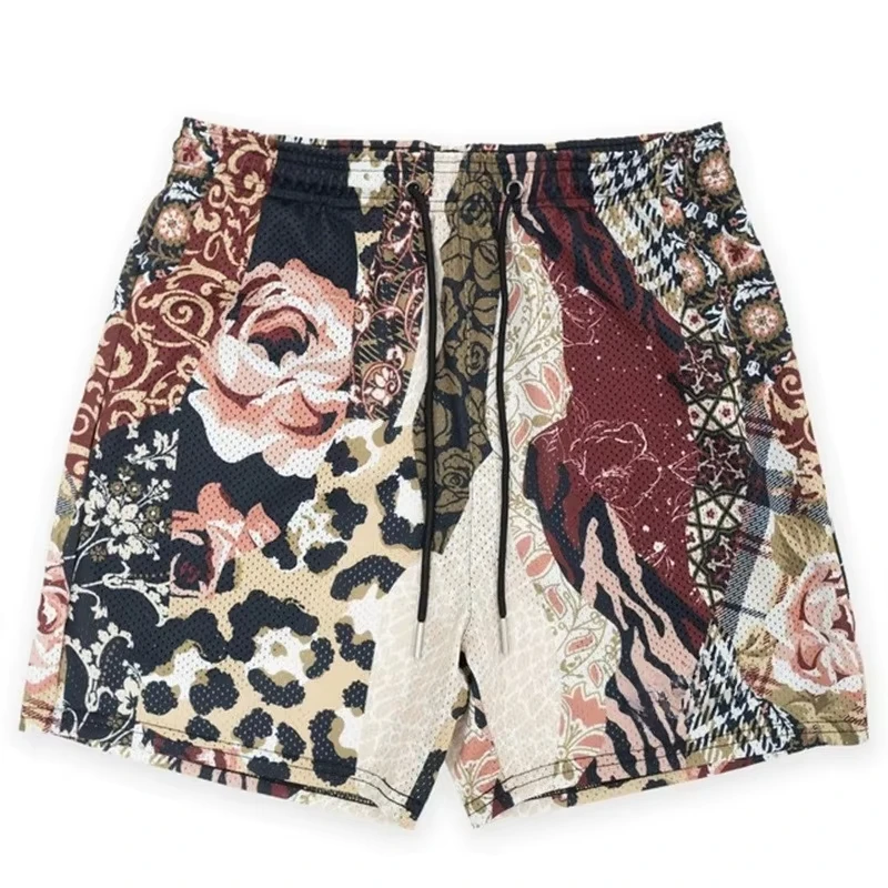 2026 Sommer Neue Schnelltrocknende Shorts mit Tierprint aus Polyesterfaser Gerades Bein Schnell Trocknend Fünf Zoll Länge Hip-Hop-Stil Kurze Hose – Detail 4