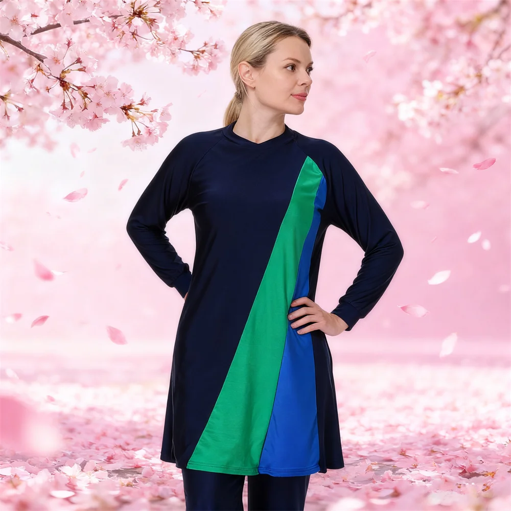 

2025 Burkini Femme Musulmane Conservative Maillot De Bain 3pcs Muslim Women Hijab Swimsuit Islamic Swimwear Arabic Bathing Suit