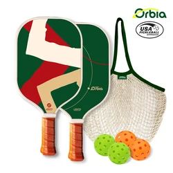 Orbia Sports-Juego de paletas de Pickleball de fibra de vidrio, raqueta portátil con bolsa de transporte, Kit de regalo al aire libre, PP, núcleo de panal