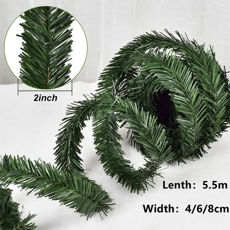 1Pcs Weihnachten Dekoration Grüne Girlande Künstliche Pflanze Kranz Ornament für Home Decor Party DIY Neue Jahr Weihnachten Baum Zubehör – Detail 2