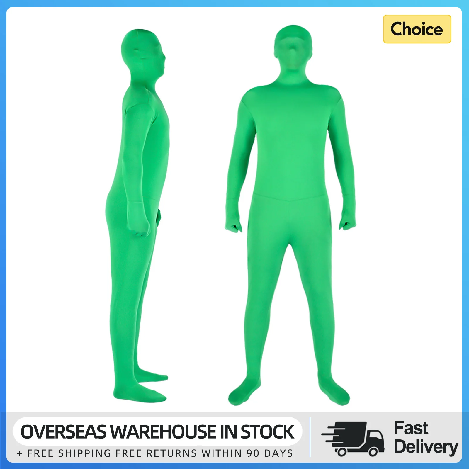 Full Body Photography Chromakey Green Suit Unisex Adult Green Bodysuit Stretch Costume for Photo Video Special Effect Cosplay