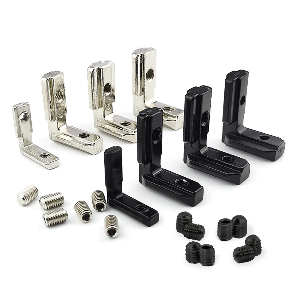 10Pcs Inside Hidden Corner Bracket L-Type Internal Connectors with Screws for 2020 3030 4040 Series Aluminum Profile Accessories