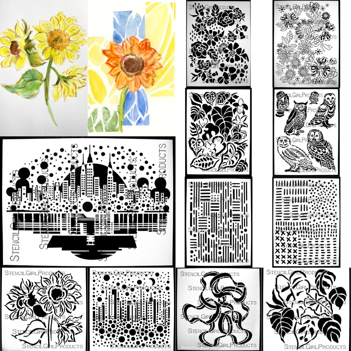 Urban Sunflower Flowers 2024 New September Stencil For Scrapbooking Paper Craft Handmade Card Album Punch Art Cutter