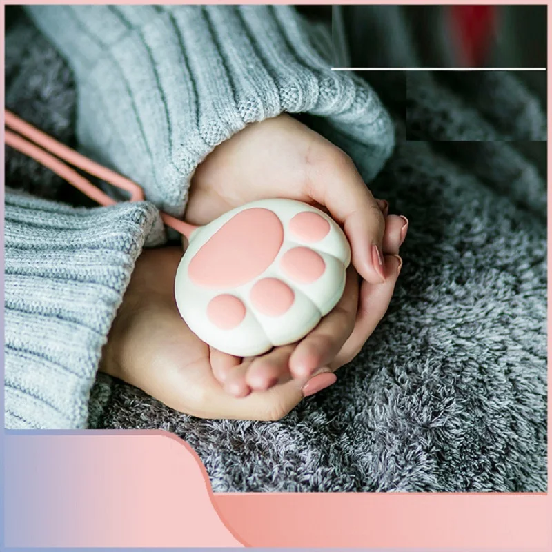 Cartoon Cat Paw Cute Hand Warmer Multifunctional USB Rechargeable Winter Mini Heater Portable Double Sided Quick Heating