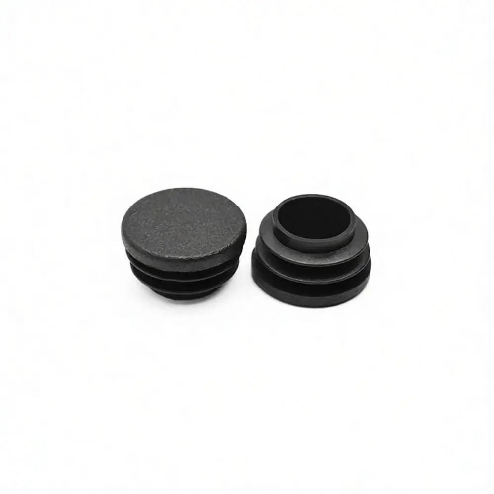 Plastic Black Round Pipe End Plugs Insert Caps For Furniture Industry Steel Tube Protection Hardware Fitting Stopper