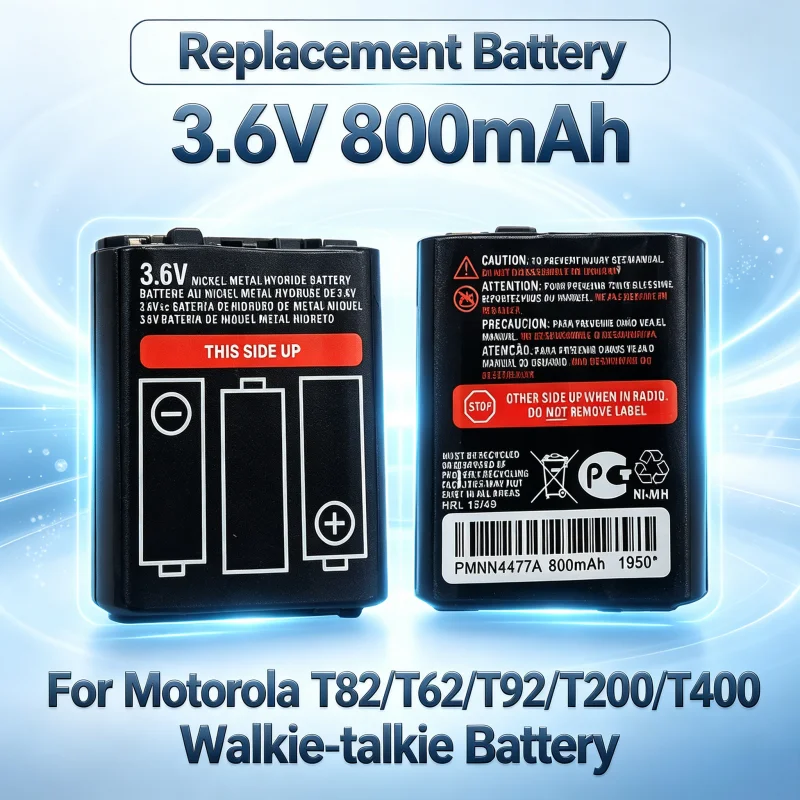 PMNN4477A 3.6V 800mAh Replacement Battery for Motorola T82/T62/T92/T200/T400 Walkie-talkie Battery Nickel-Metal Hydride