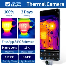 P2PRO 1112℉ Thermal Camera USB C 256×192 for Electronic Water Leak Detector to Repair Cell Phones Android Apple Vision Pro