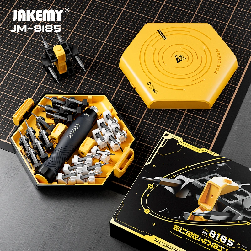 JAKEMY JM-8185 Precision Screwdriver Set Magnetic Phillips Slotted Bits Screw Driver for Mobile Phone Tablet Repair Tools