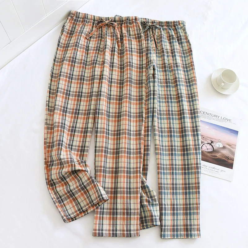 Fdfklak Nieuwe Plaid Mannelijke Pyjama Broek Lente Zomer Herfst Katoen Thuis Broek Losse Ongedwongen Nachtkleding Broek Mannen Pantalones