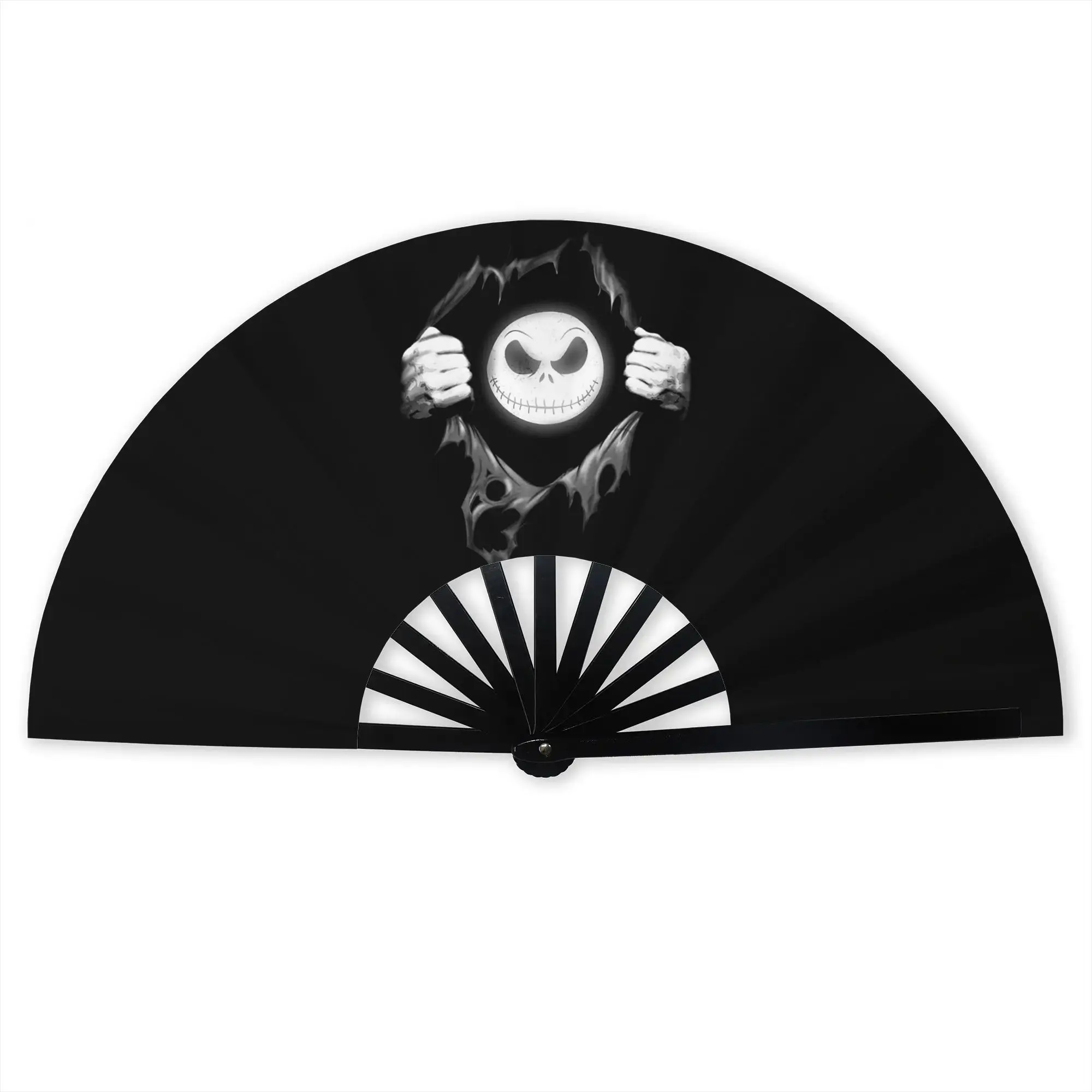 Custom Skellingtones Skull Promotional Gift Hand Fan Wedding Anime Cartoon Durable Folding Fans Novelty Bulk Pack Fan