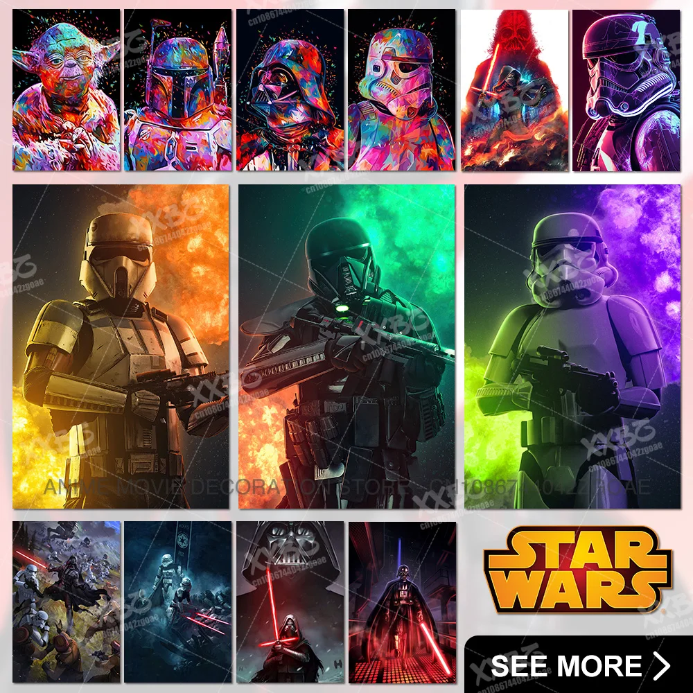 

Star Wars Painting Anakin Skywalker Home Decoration Yoda HD Posters Canvas Pictures The Last Jedi Wall Art No Frame Living Room