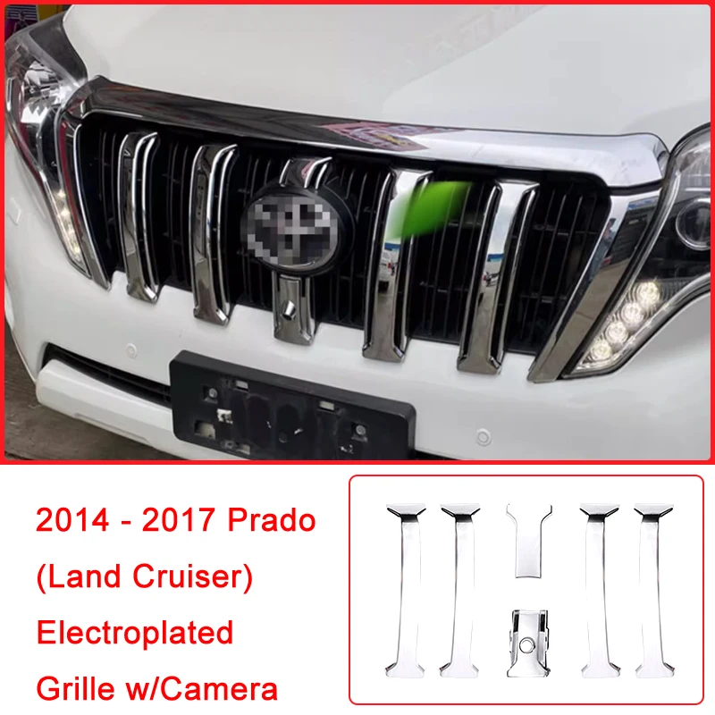 2010 - 2023 Toyota Prado (Land Cruiser Prado) Chrome Front Grille Decoration Strip - Mesh Grill Design for Stylish Upgrade