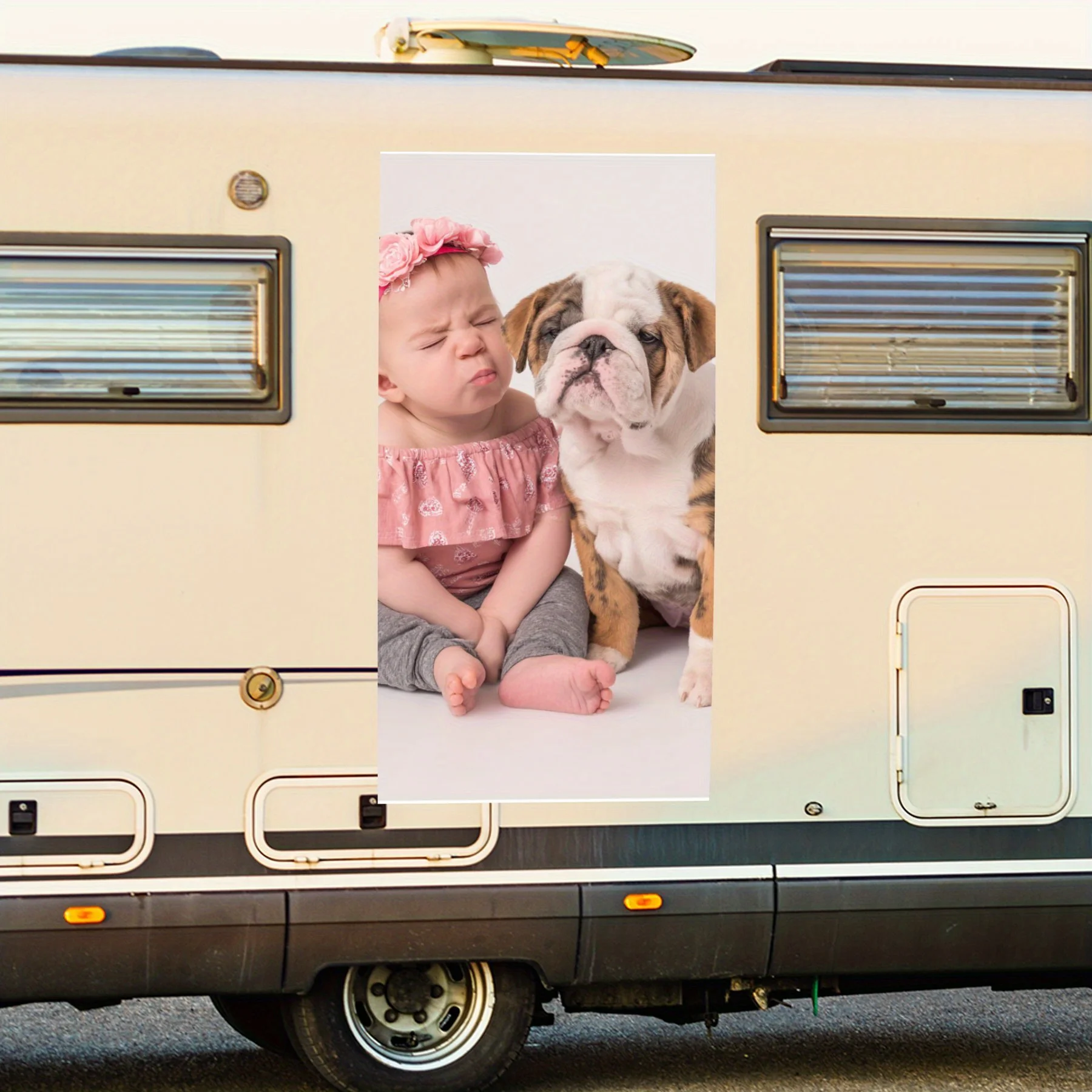 

Baby and Puppy T — виниловая наклейка на заднюю часть автомобиля, водонепроницаемые самоклеящиеся виниловые наклейки для хвоста и бампера RV, украшение - Prote