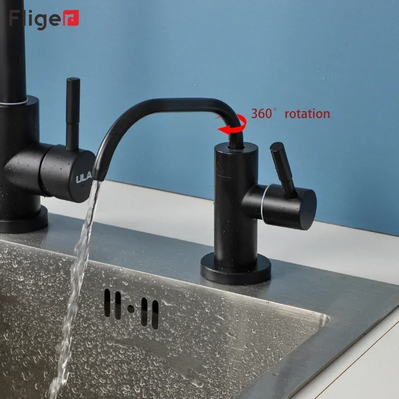 Fliger-grifo de acero inoxidable para cocina, purificador de agua con filtro, para fregadero