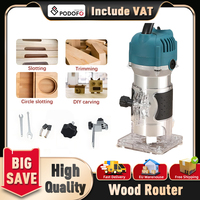 Podofo 800W 30000R/MIN Wood Router Machine Woodworking Electric Trimmer Wood Carving Milling Cutting Tools Carpenter Power Tools