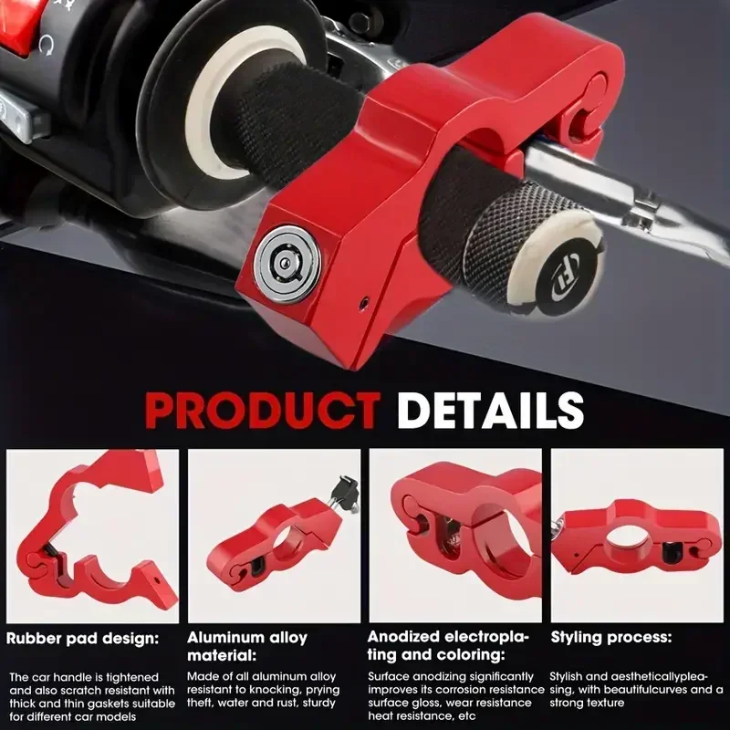 Motorcycle Handlebar Lock - Tamper Resistant Weatherproof Aluminum Alloy Anti-Theft Grip for Scooters & ATVs