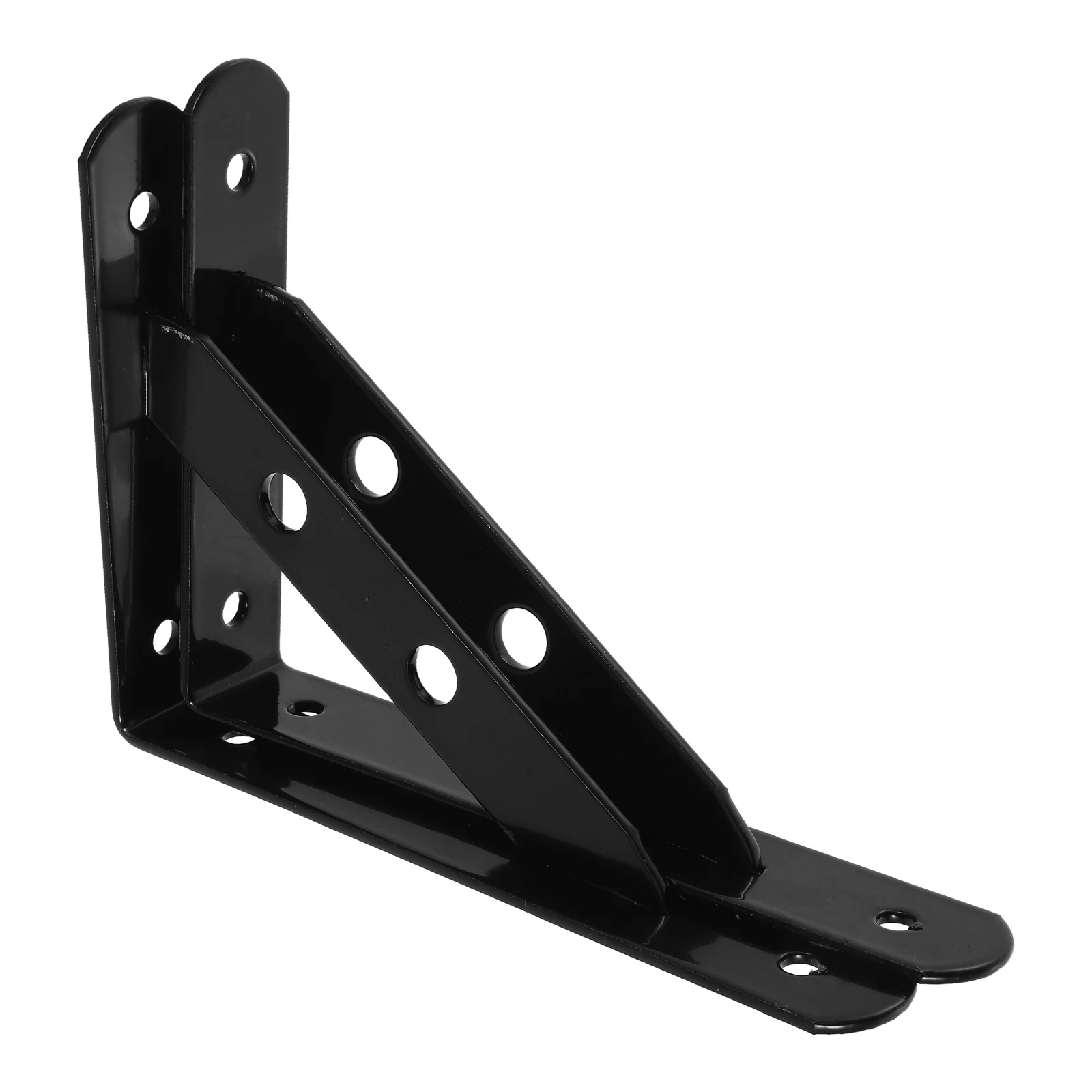 

2pcs Heavy Duty Black Metal Floating Shelf Brackets Rustic Iron Wall Support Triangular Design Durable Steel Braces For Home