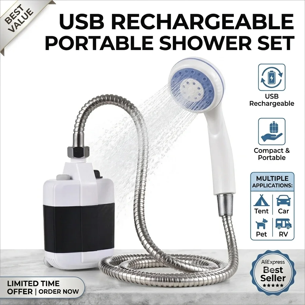 Portable Camping Shower - Pompa Mandi Portabel untuk Berkemah 1Set