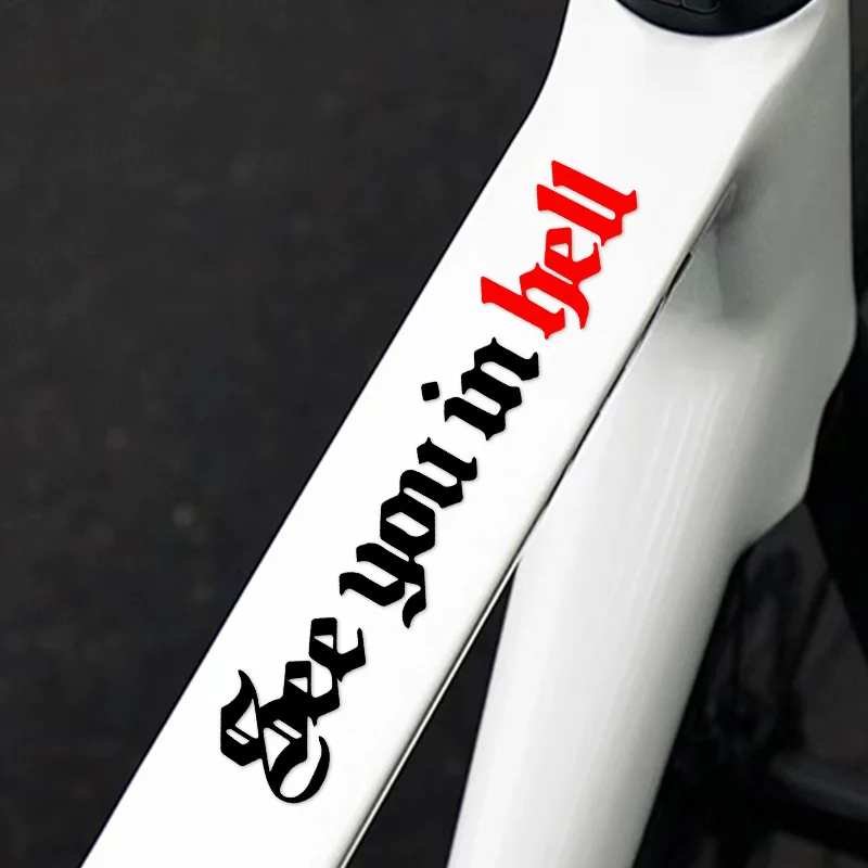 1PC See in Hell Fun Unique Helmet Sticker Waterproof Vinyl For Car Triangle Window Bumper Laptop Accessories