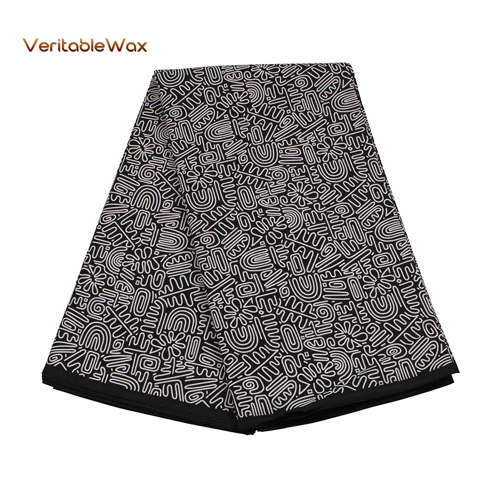 Ankara Fabric African Real Wax Print Cotton 100% New Design 2024 Tissus Wax Africain Patchwork Fabric for Dress A-51