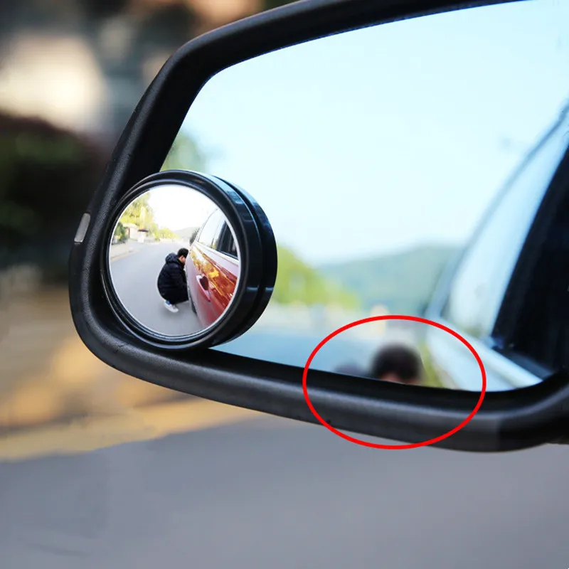 2Pcs Wide Angle Convex Blind Spot Mirror HD 360 Degree Adjustable Rearview Safety Drive for Car Vehicle Parking Rimless Reverse