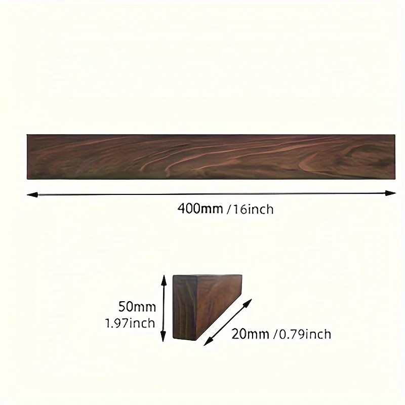 1pc, 16inch Walnut Magnetic Knife Holder For Wall, Magnetic Knife Strip, Powerful Wooden Magnet Knife Rack For Kitchen Knives