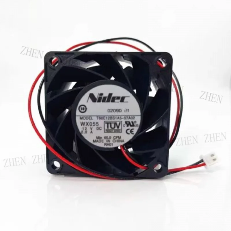 Y FOR NIDEC T60E12BS1A5-07A02 6038 DC12V 2A 6CM 2-Wire High Airflow Server Cooling Fan