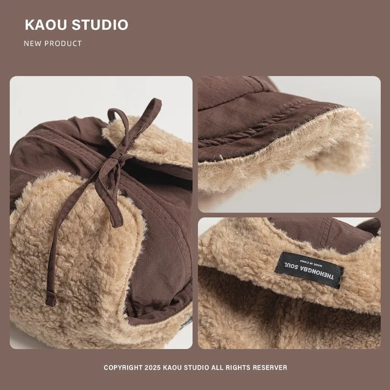 شتاء جديد سميكة أفخم Bomber القبعات للنساء في الهواء الطلق ركوب التزلج الدافئة واقيات الأذن تنوعا الأشرطة الطيار قبعات الرجال