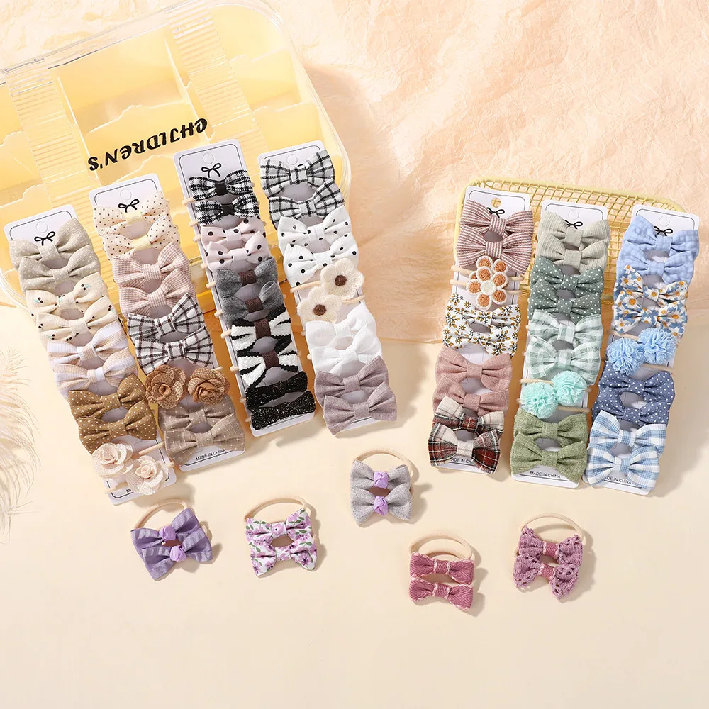 

20pcs Kids Girls Hair Ties Bows Elastic Rubber Band Hair Rope Gum Flower Small Plush Ball Scrunchies Children Hair Accessories
