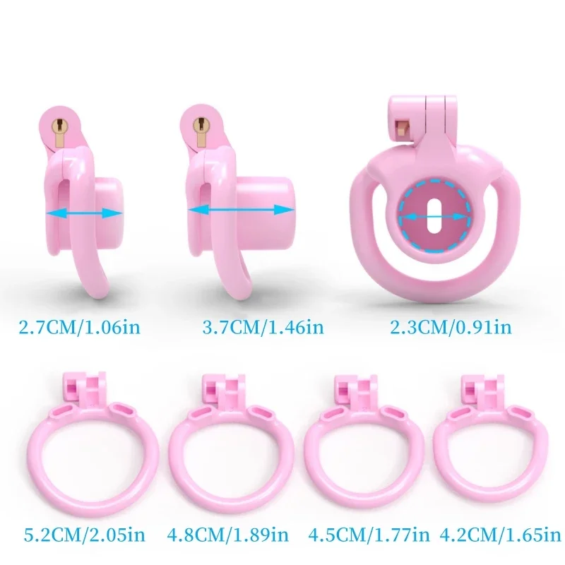 New Small Short Sissy 정조대Negative Chastity Cock Cage Device with Cylinder Inverted Steel콕링Penis Rings Flat BDSM Sex Toys for Gay