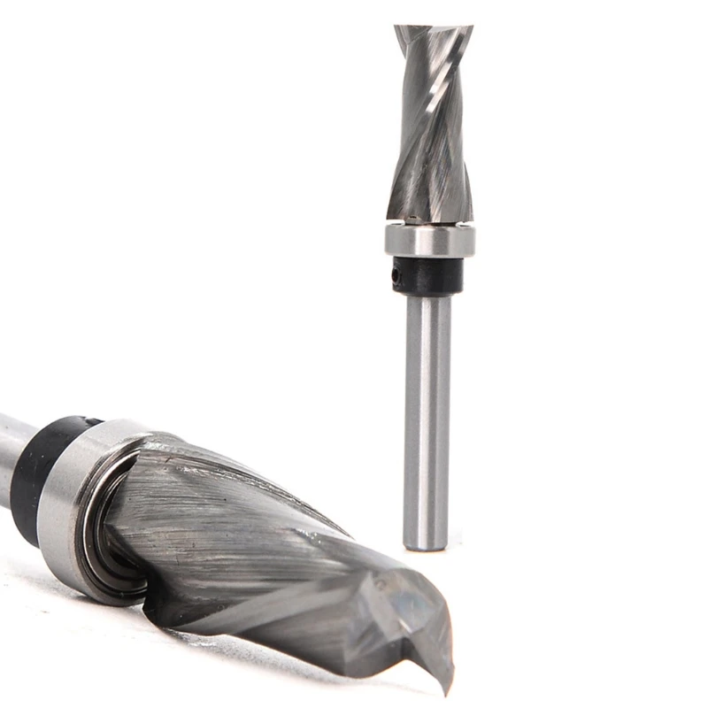 งานไม้เครื่องมือ1/4 "6Mm Shank CNC Trim Router Bits Ultra-Perfomance ทนทานการบีบอัด Flush Trim คาร์ไบด์โลหะผสม M4YD
