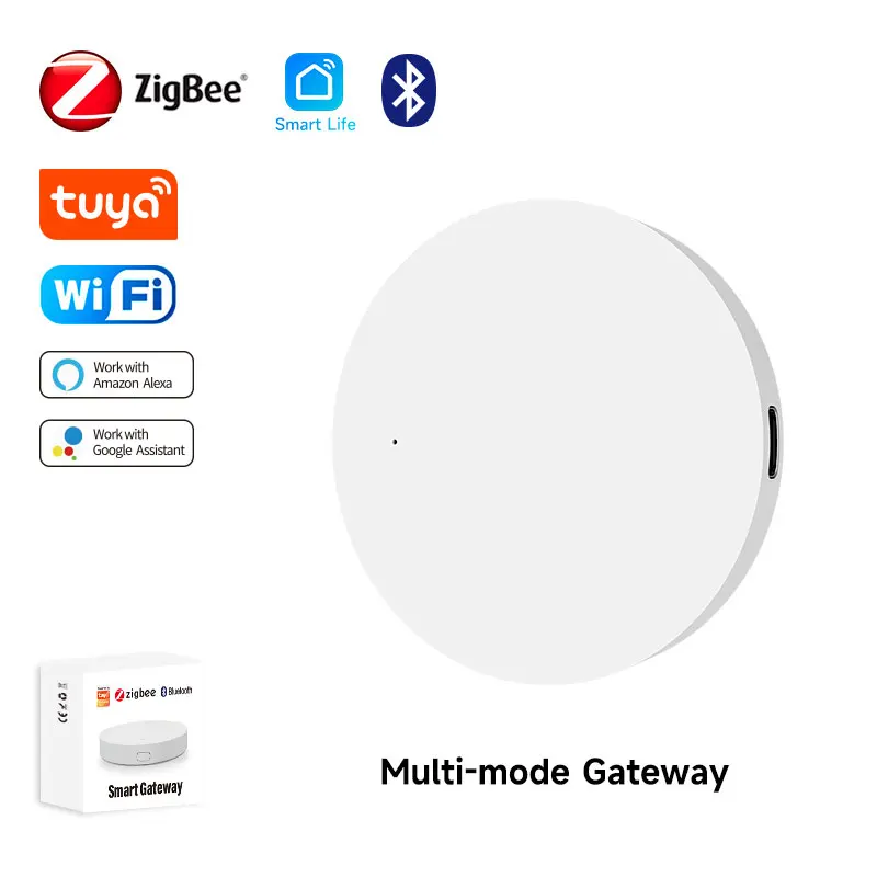 Tuya Zigbee Wireless Gateway Smart Home Automation Hub for Zigbee Bluetooth Devices Smart Life App Control Alexa Google