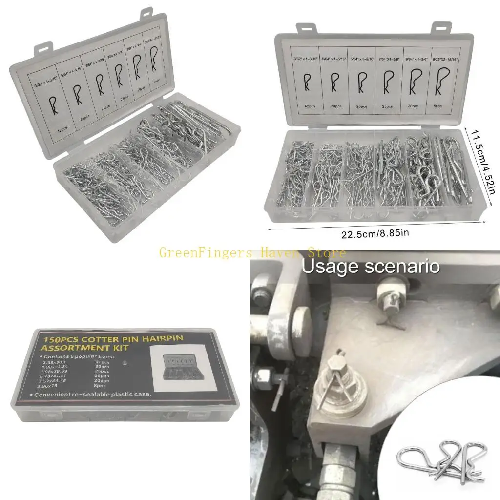 

F68d 150pcs Spring Steel Safety Split Split Clap