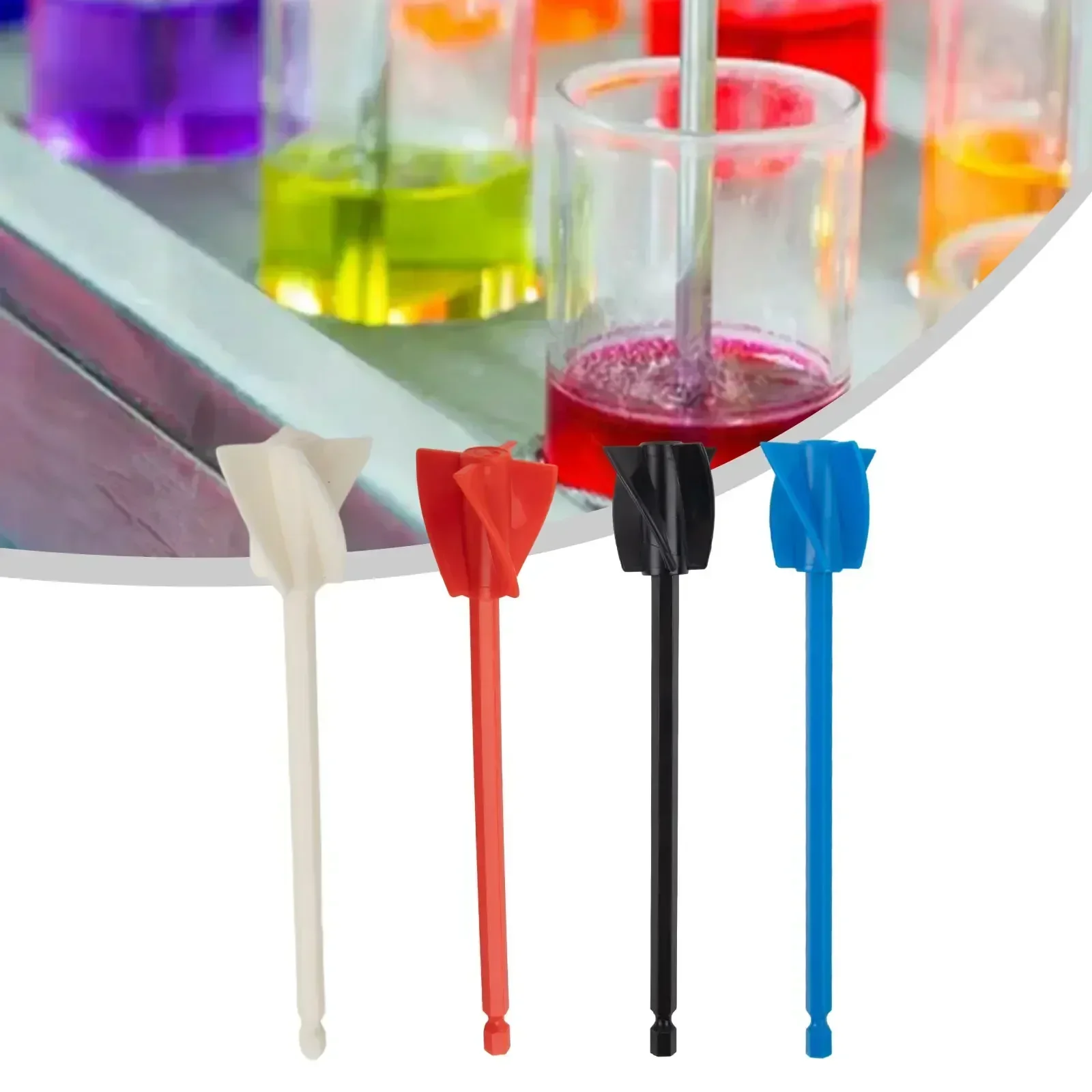 4pc Epoxy Mixer Paint Drill Attachment Paddle Consistency Liquid Resin Head Stirrer Mixing Stick For Epoxy Resin Latex Oil Paint