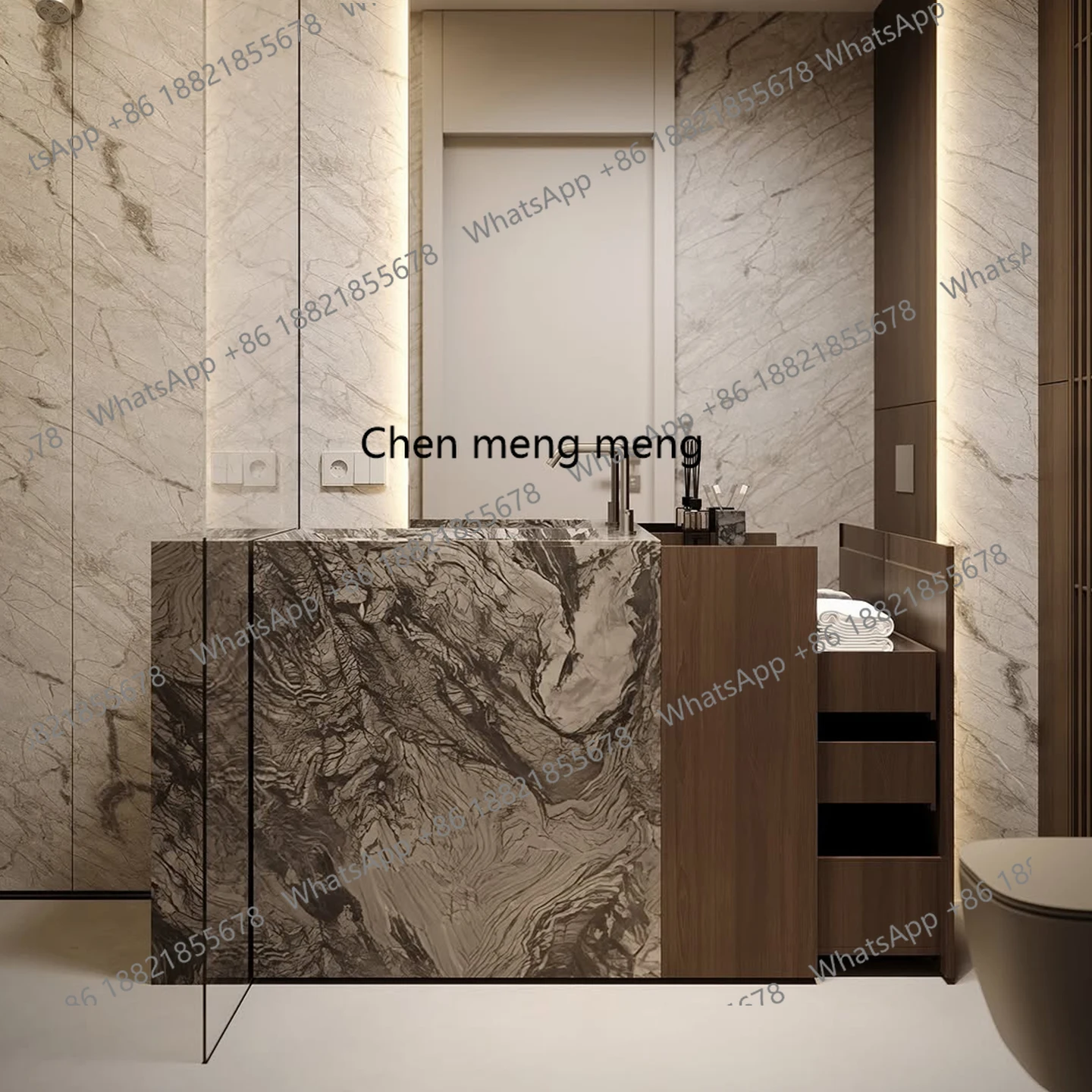 

Rock slab column basin integrated basin floor-to-ceiling courtyard washing table garden outdoor operation table customization