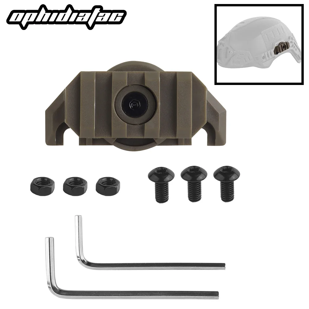 OPHIDIANTAC Helmet Light Adapter (TEAM WENDY model), V-shaped track, adjustable for helmet installation