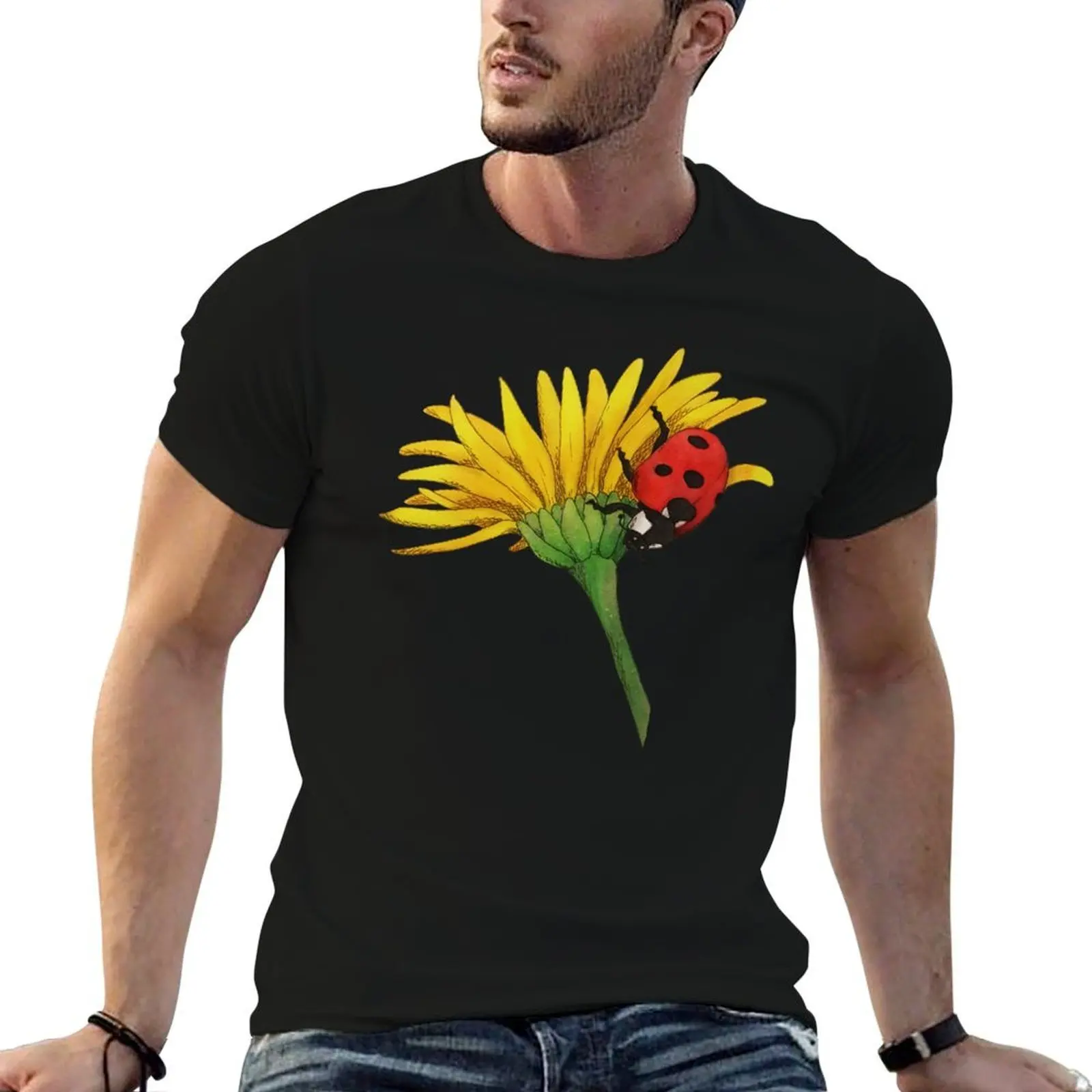 Ladybug T-Shirt korean fashion funny costumes mens designer t shirt