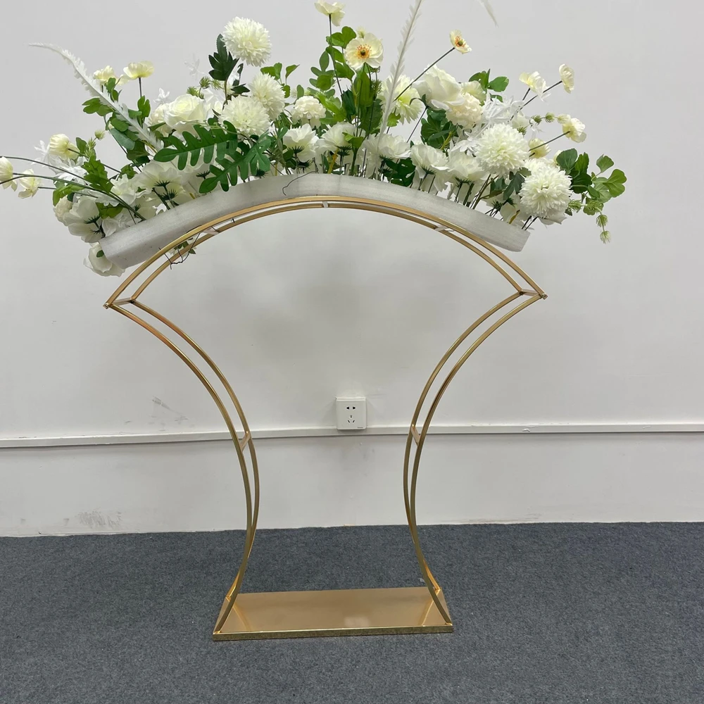 Gold Arch Stand Road Lead Wedding Table Centerpiece Flower Rack For Event Party Decoration 5 PCS/ Lot